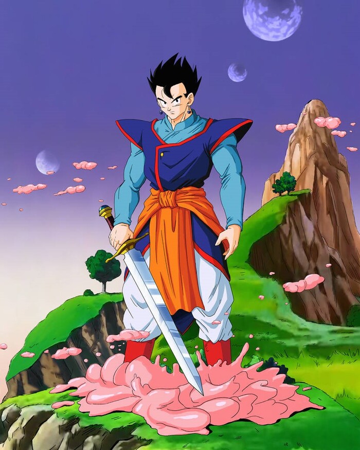 Gohan cầm kiếm