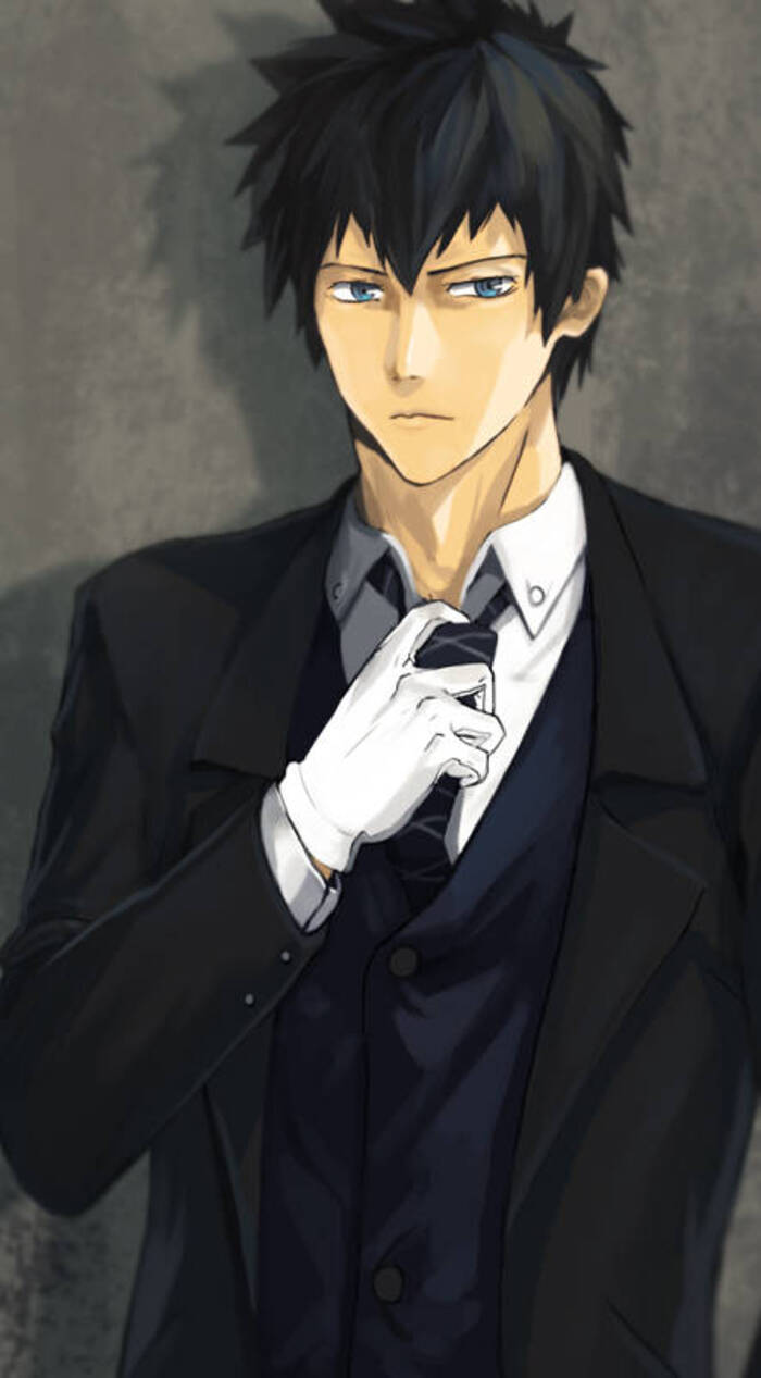 Okabe Rintarou mặc vest