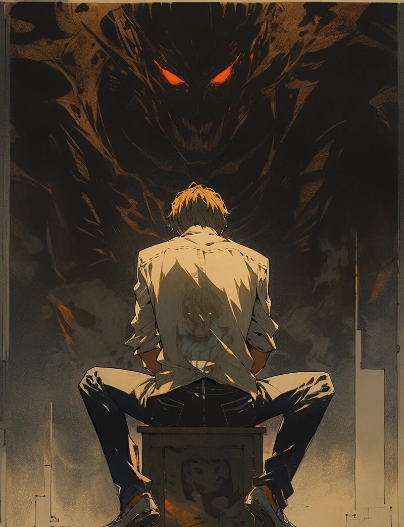 ảnh Light Yagami quay lưng