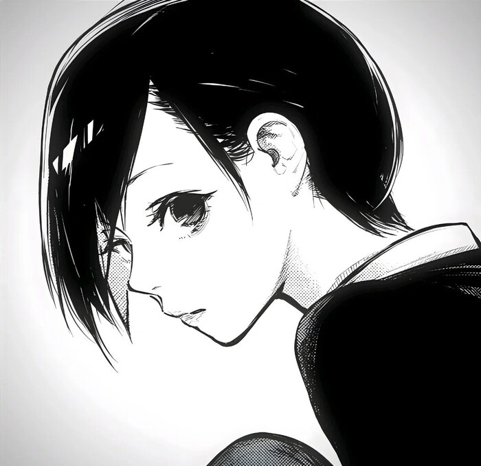 ảnh Touka Kirishima đen trắng ngầu