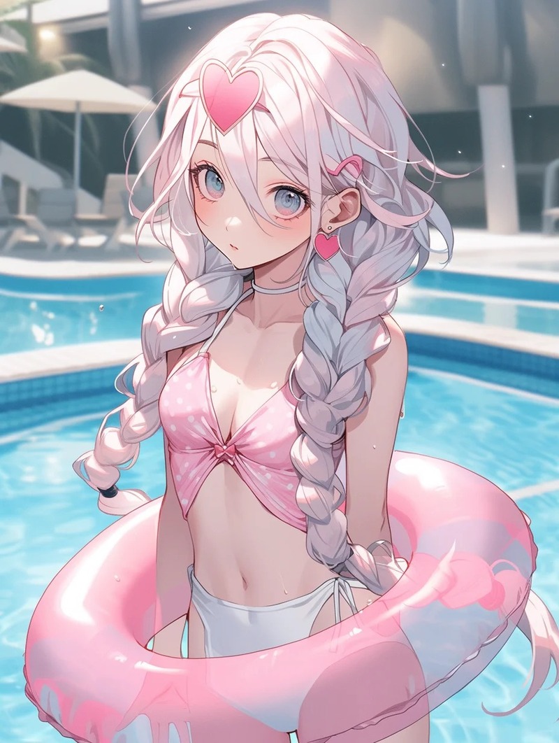 gái anime mặc bikini cute