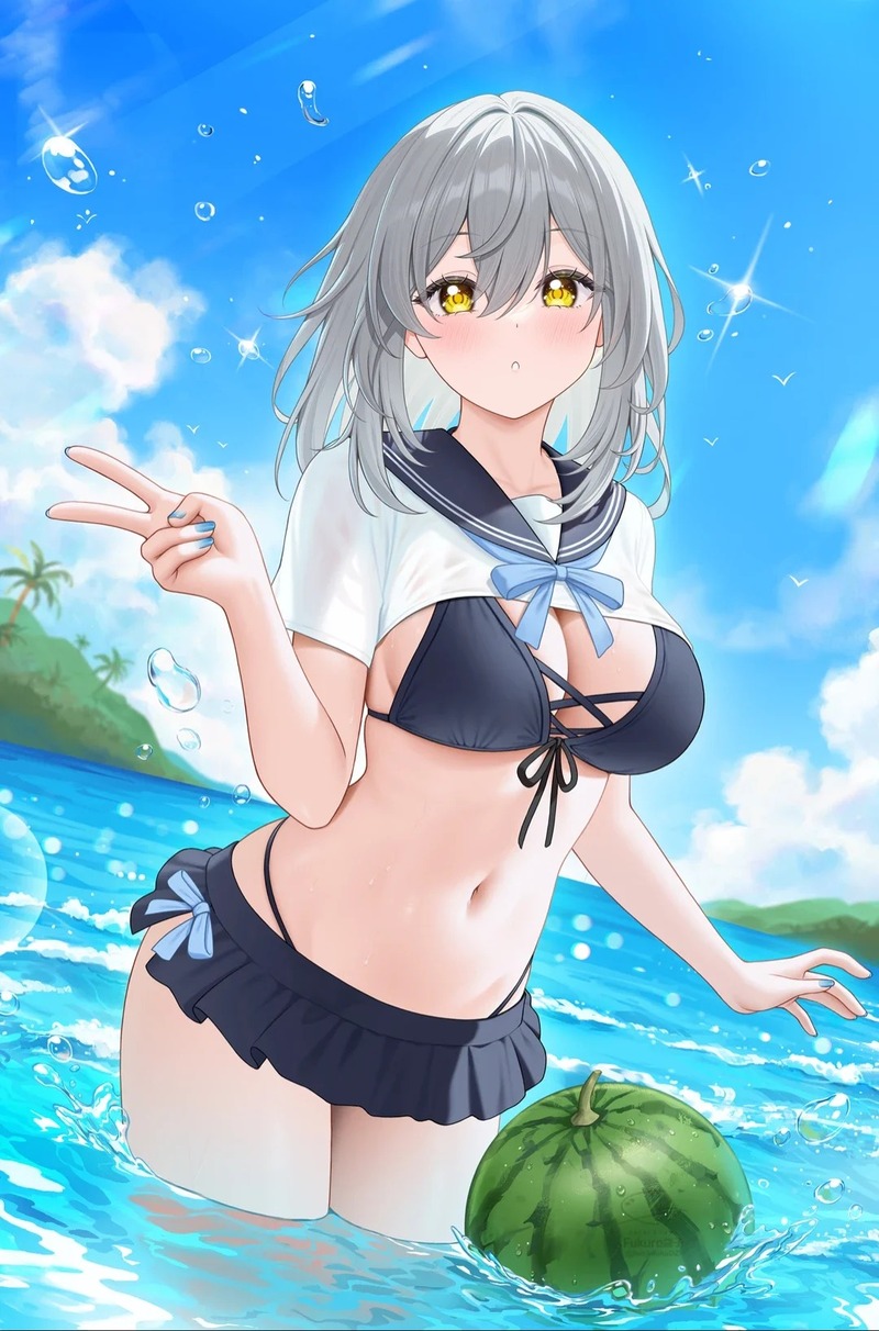 gái anime mặc bikini damdang