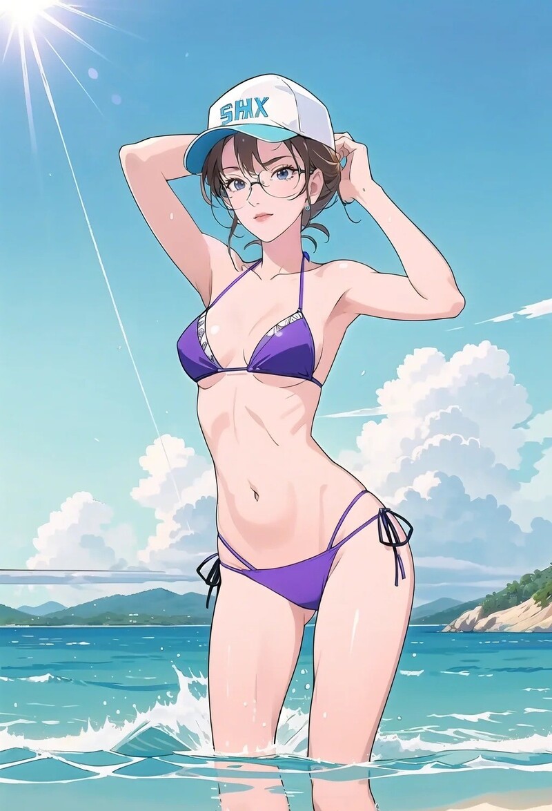 gái anime mặc bikini ngầu