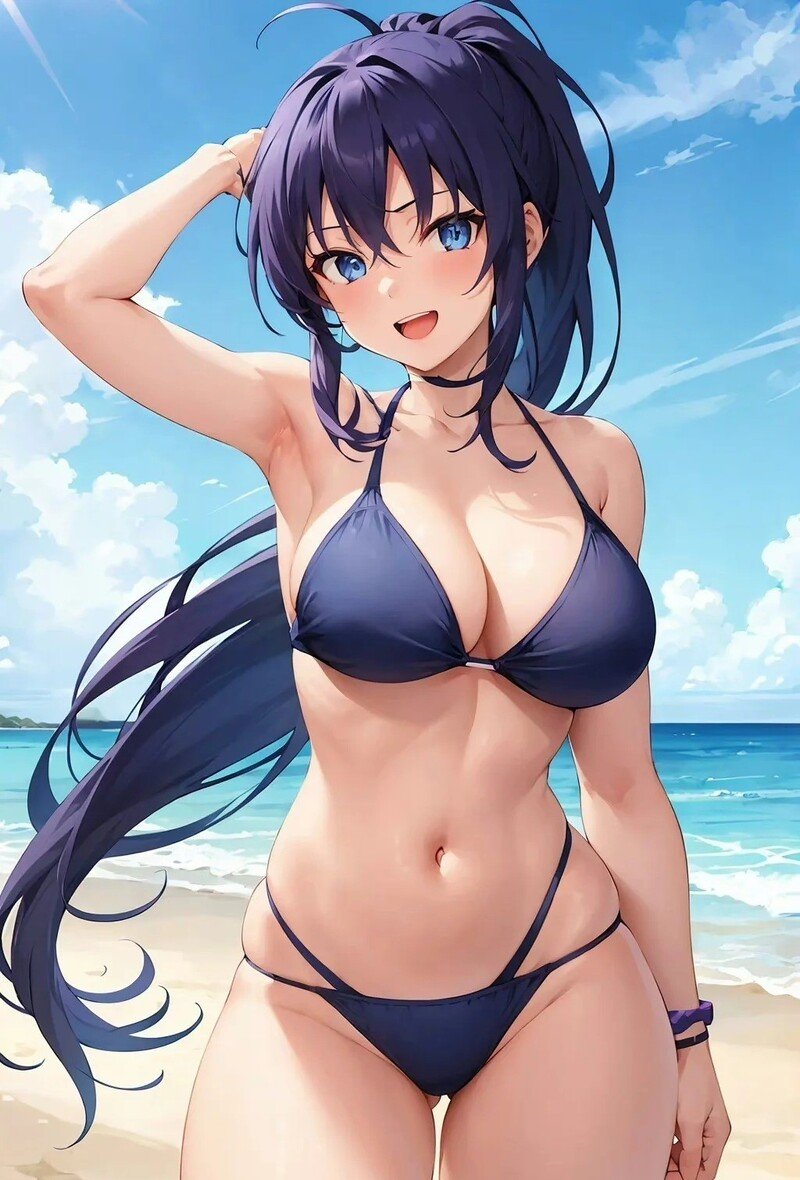 gái anime mặc bikini vú căng