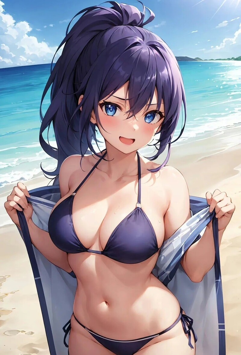 gái anime mặc bikini vú to