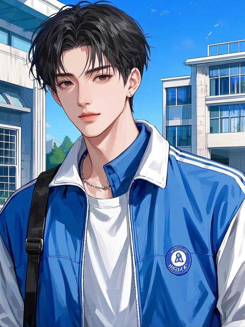 ảnh anime nam học sinh ở trường