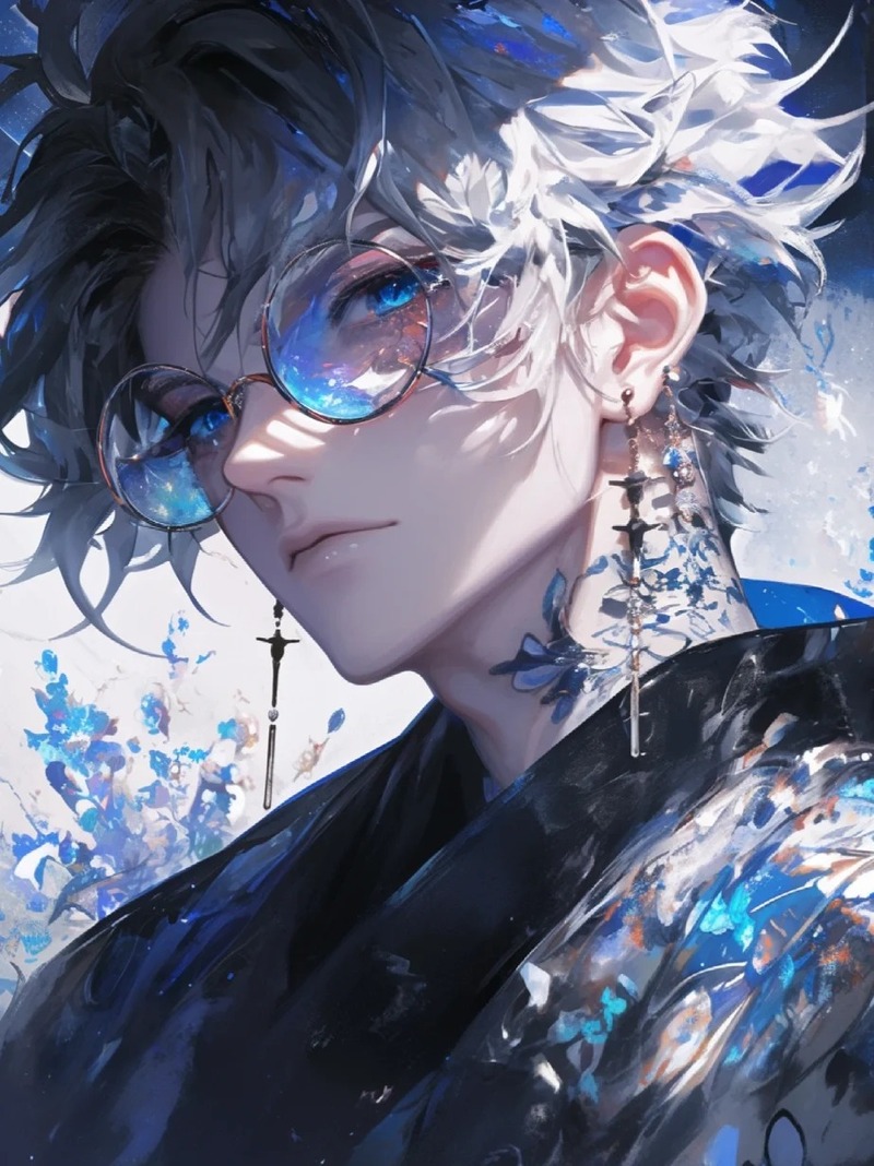 ảnh anime nam ngầu đeo kính