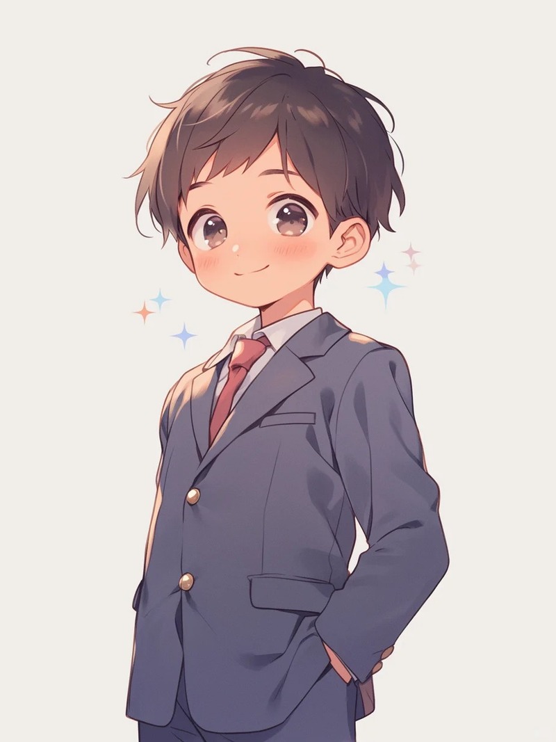 ảnh chibi học sinh vest