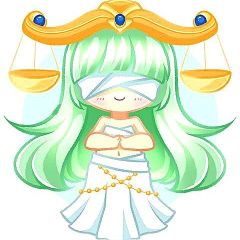 ảnh cung thiên bình chibi tóc xanh