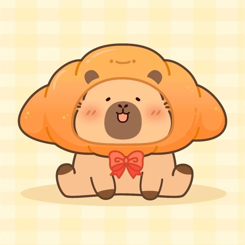 capybara chibi anime đeo nơ