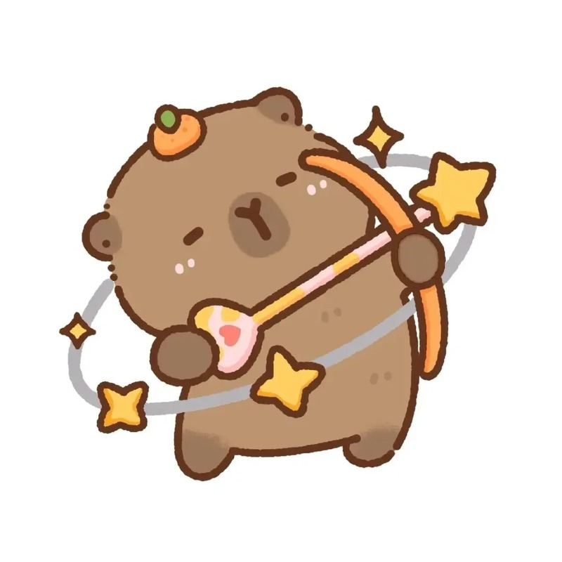 capybara chibi bắn sao