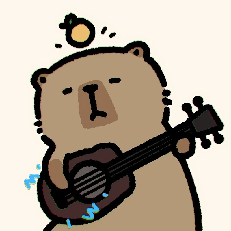 capybara chibi chơi đàn