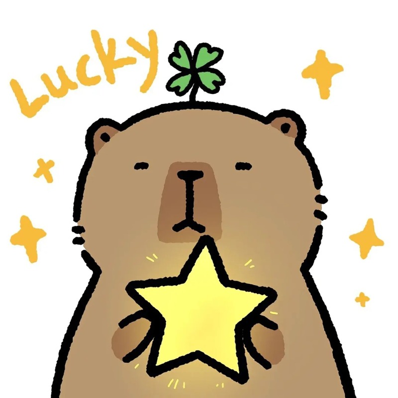 capybara chibi may mắn
