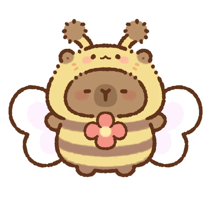 capybara chibi nền trắng