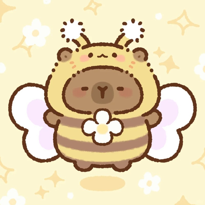 capybara chibi ong mật