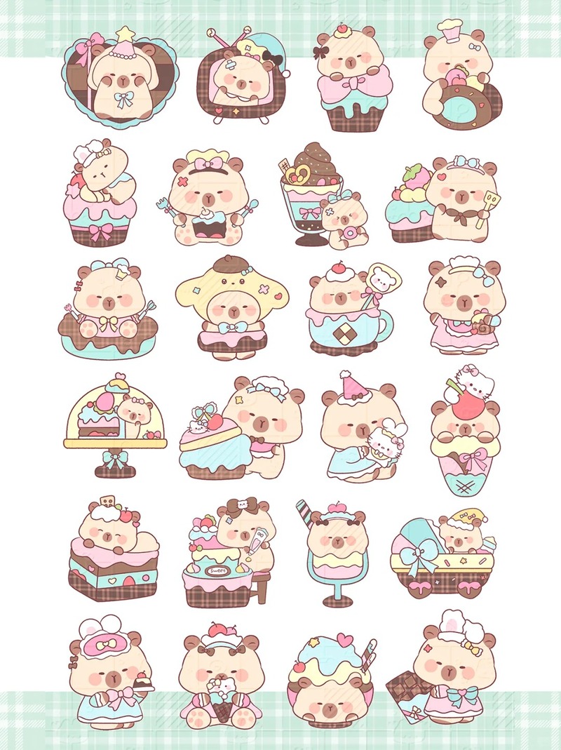 capybara chibi sticker 4k