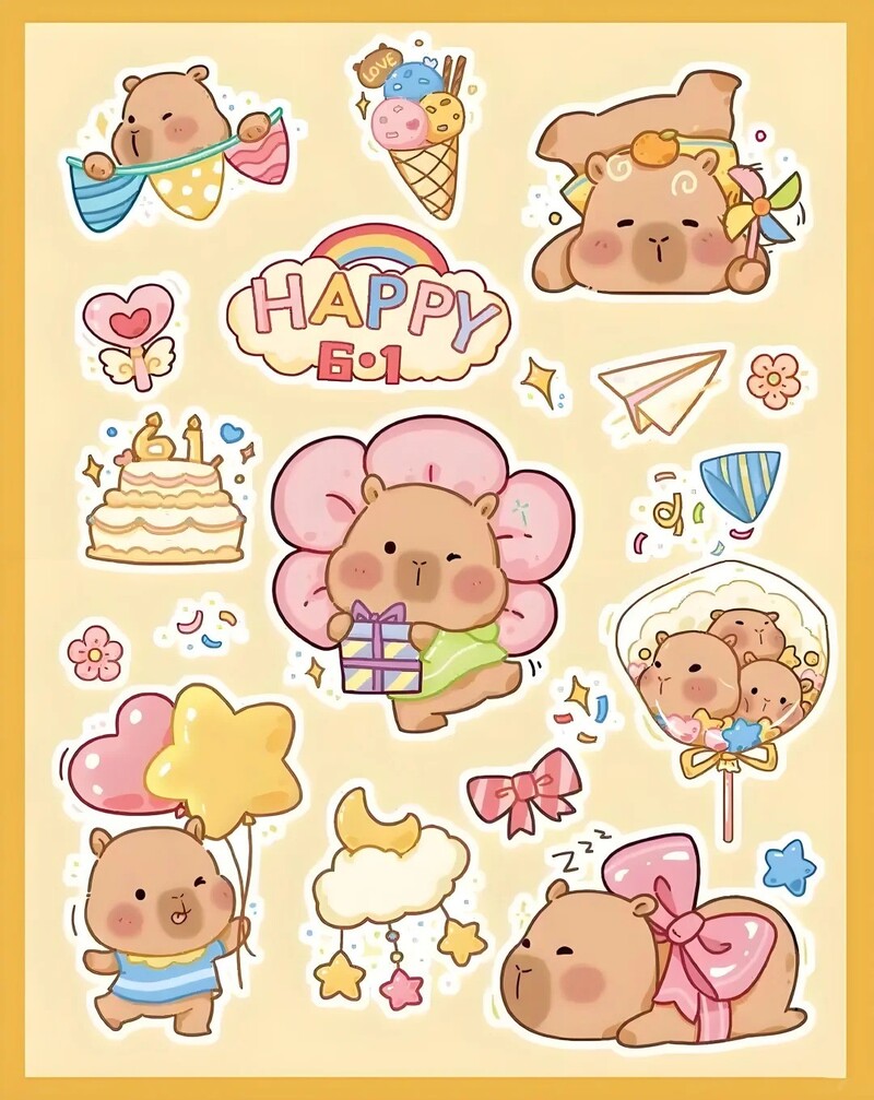 capybara chibi sticker anime