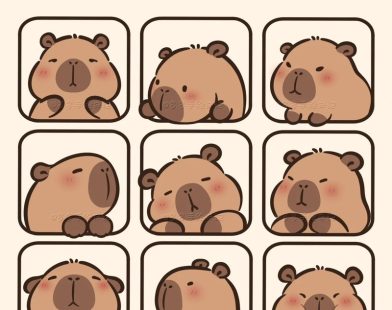 150+ Mẫu chibi Capybara stiker chú chuột cống dễ thương