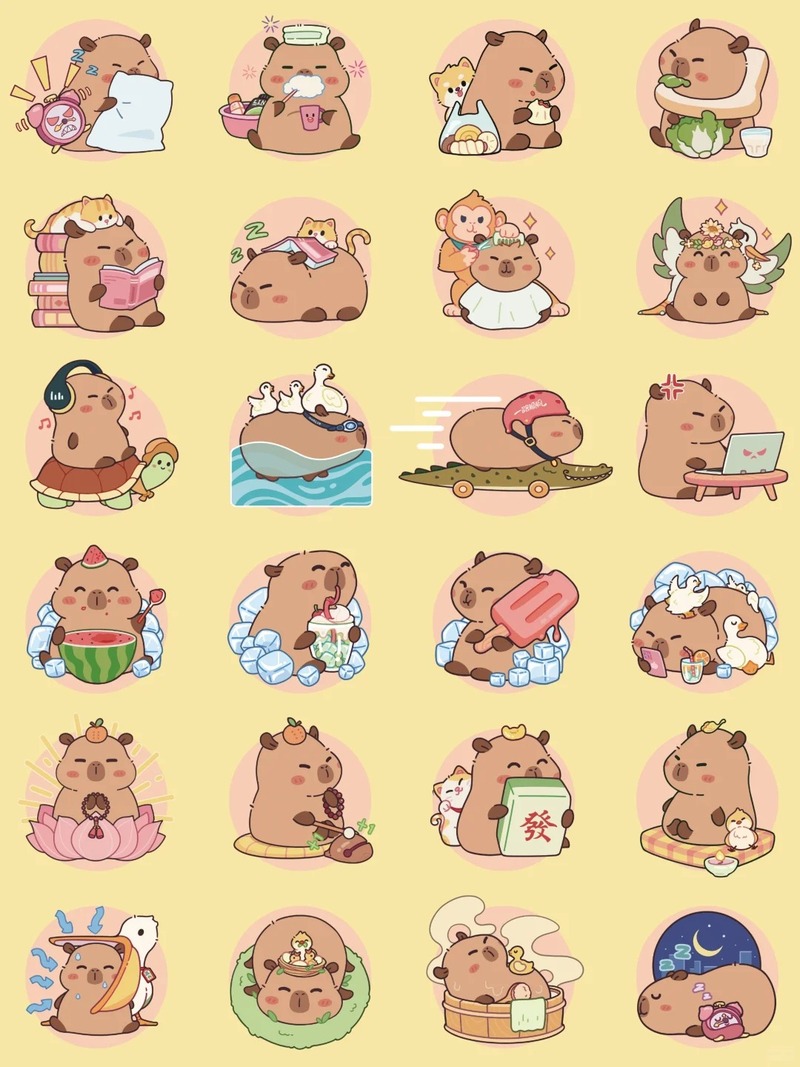 capybara chibi sticker đẹp nhất