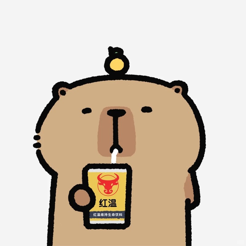 capybara chibi uống bò hút