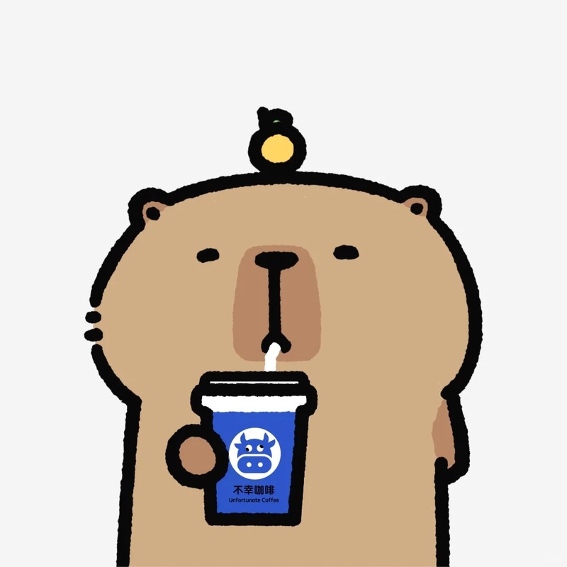 capybara chibi uống cà phê