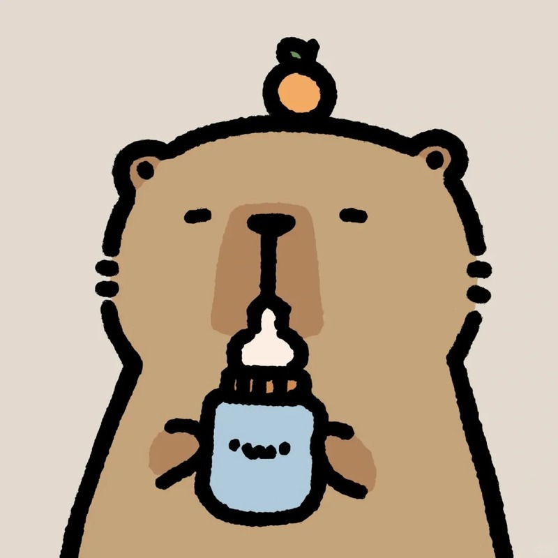 capybara chibi uống sữa