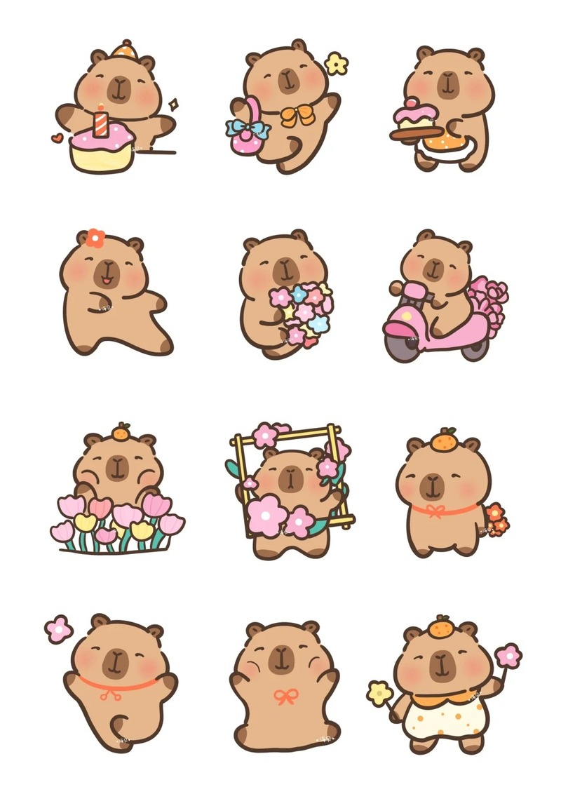 capybara sticker chibi