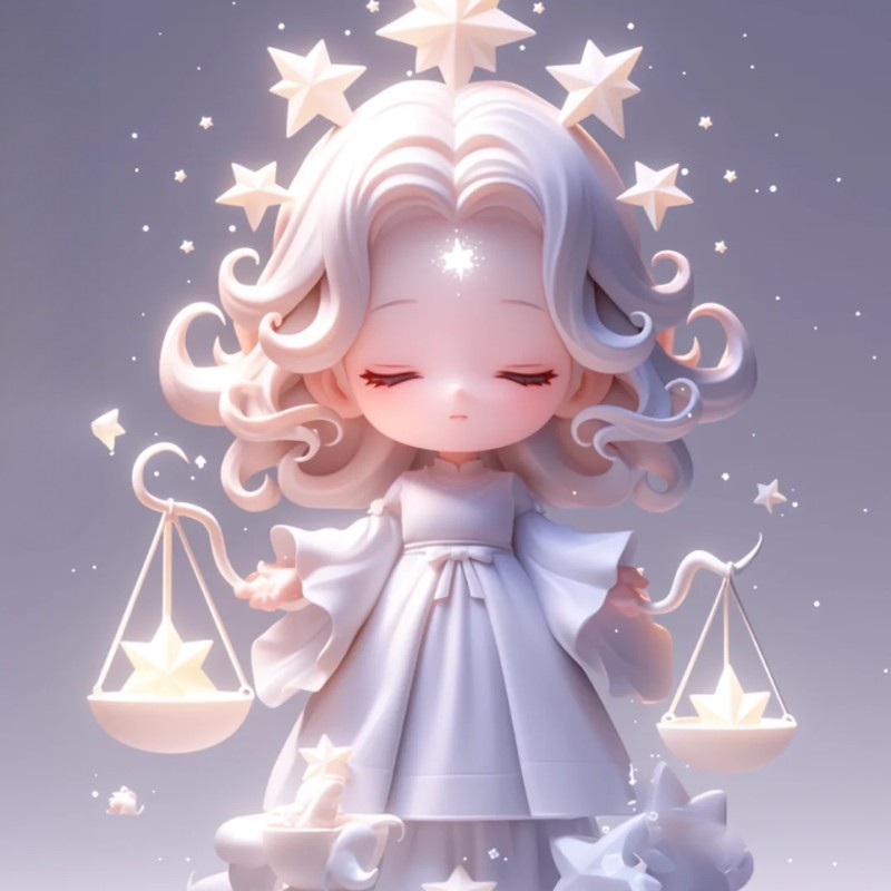 cung thiên bình chibi 3d cute