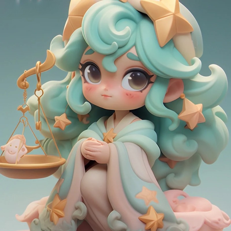 cung thiên bình chibi 3d