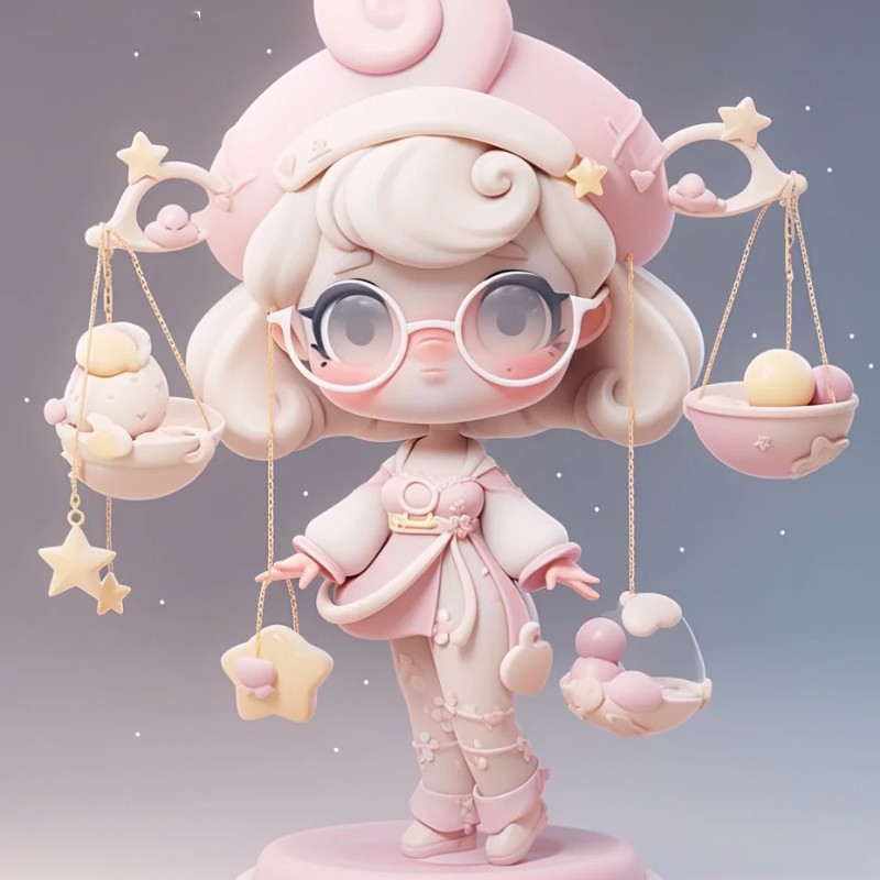 cung thiên bình chibi đeo kính