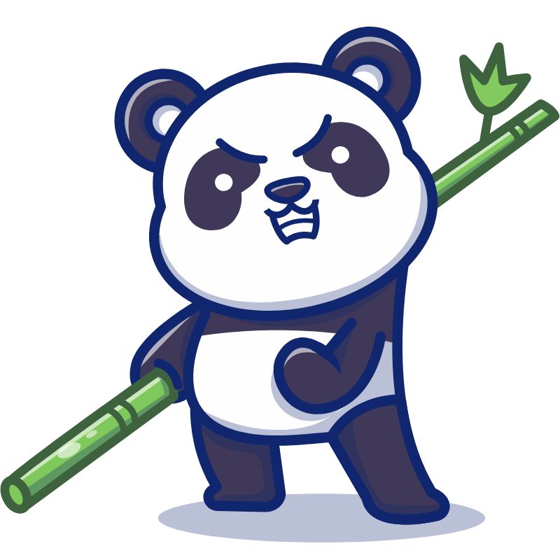 gấu trúc chibi cute tức giận