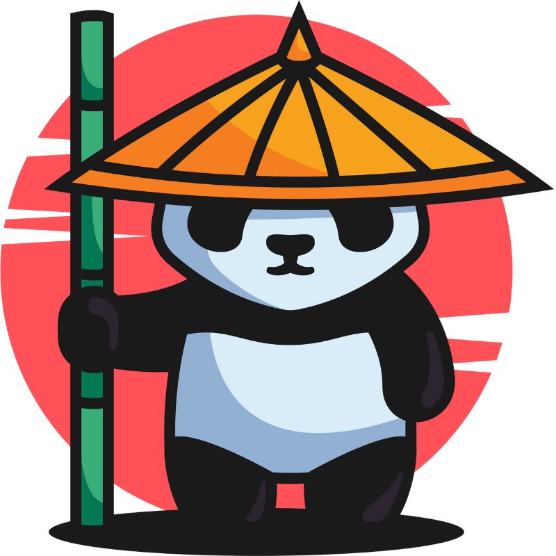 hình gấu trúc chibi cute cầm cây