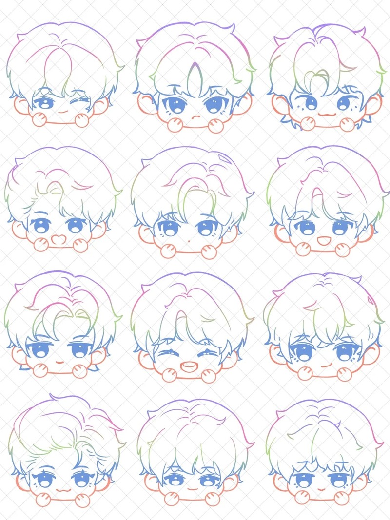 mặt chibi dễ vẽ
