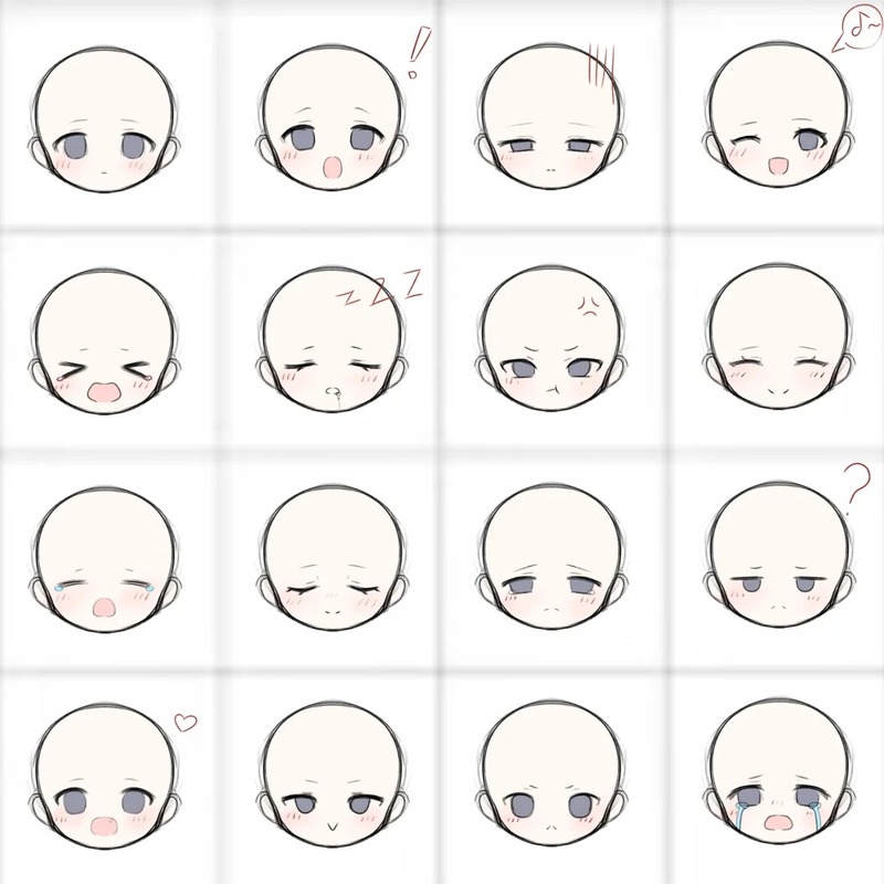 mặt chibi đơn giản