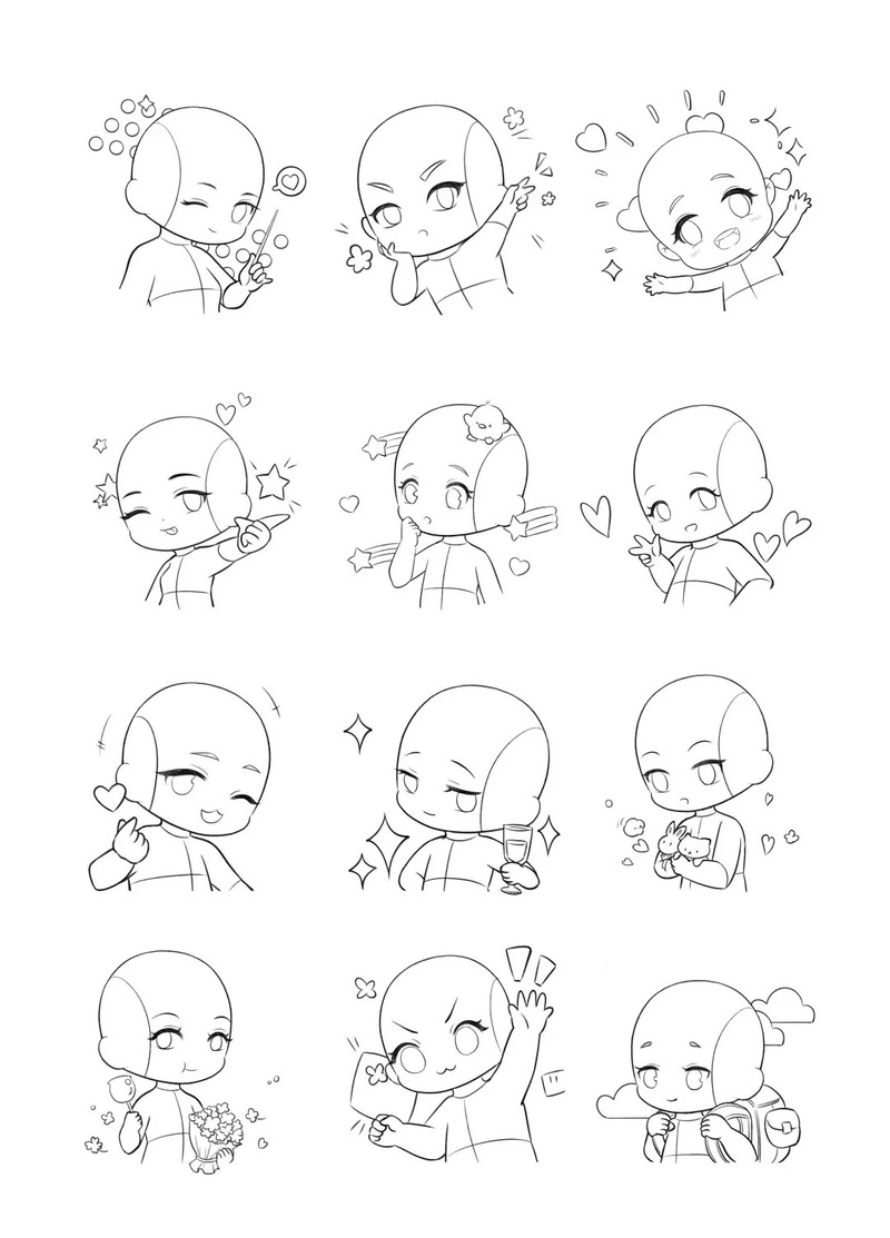 mặt chibi hoạt hình