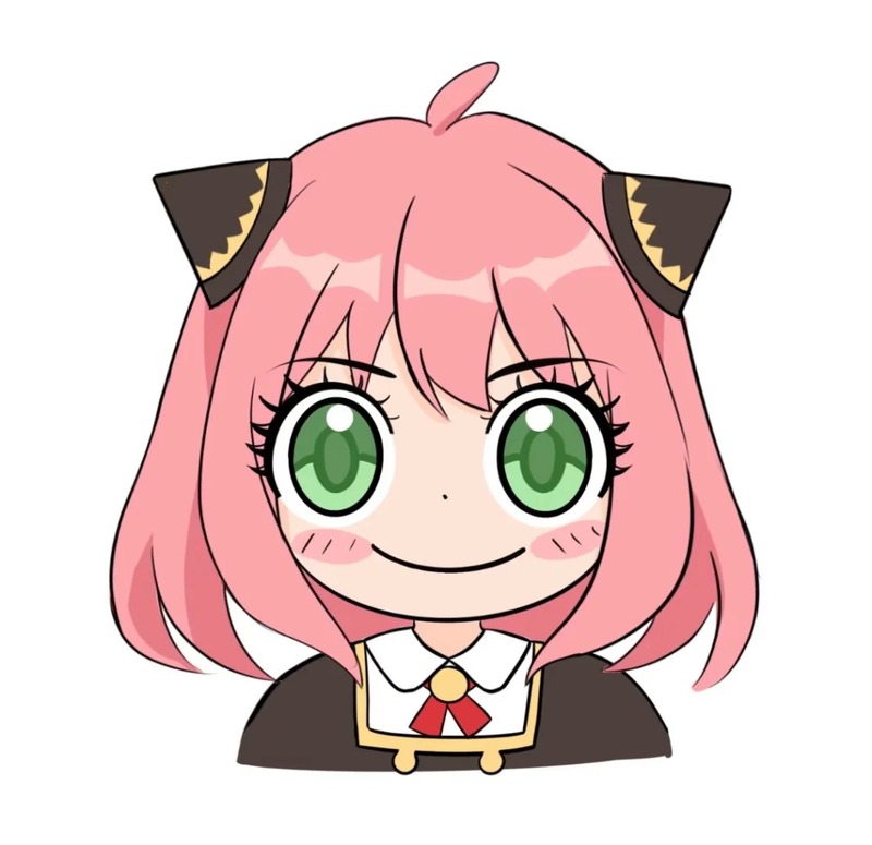 mặt chibi tóc hồng