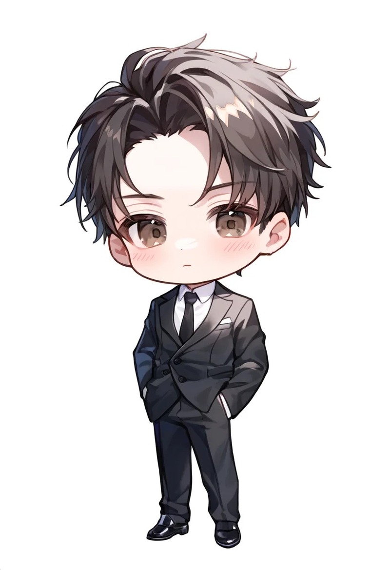 ảnh chibi nam mặc vest