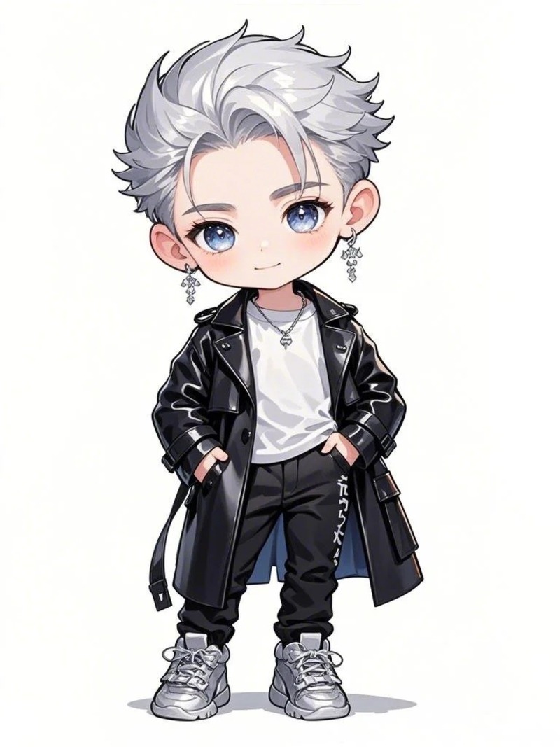 ảnh chibi nam tóc trắng