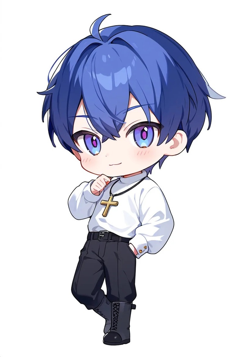 ảnh chibi nam tóc xanh