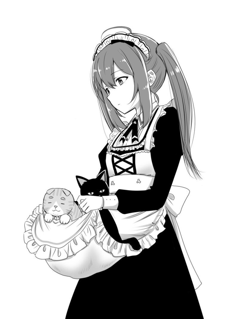 ảnh nhân vật anime nữ đen trắng đẹp