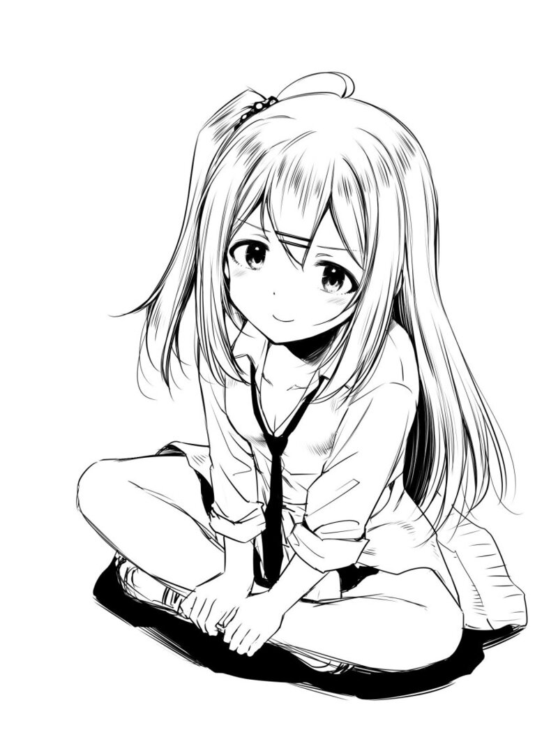 avatar anime nữ đen trắng đẹp