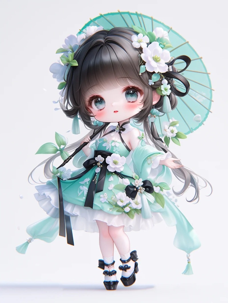 chibi xinh cầm ô