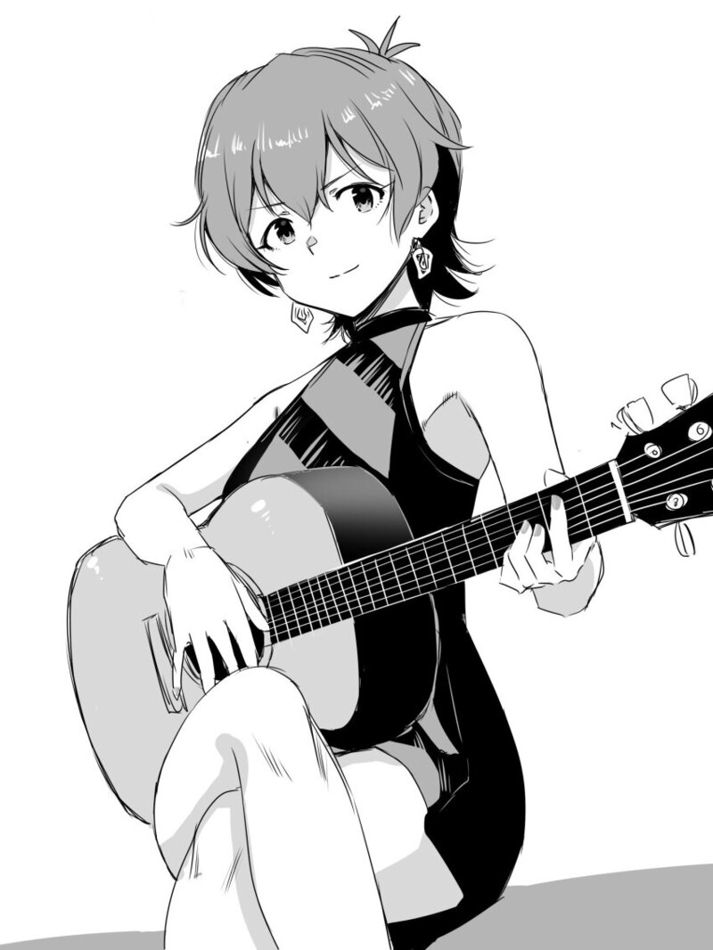 hình ảnh nhân vật anime nữ chơi đàn