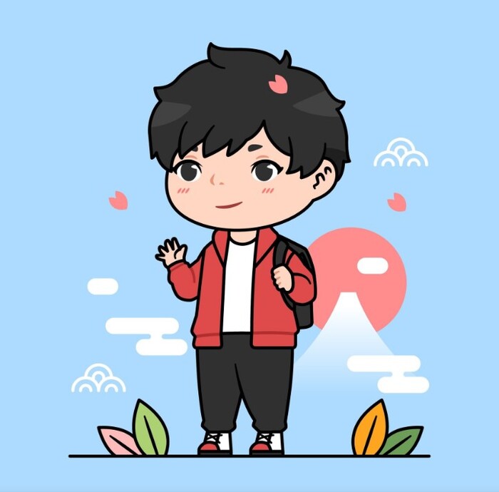 hình chibi học sinh ngầu
