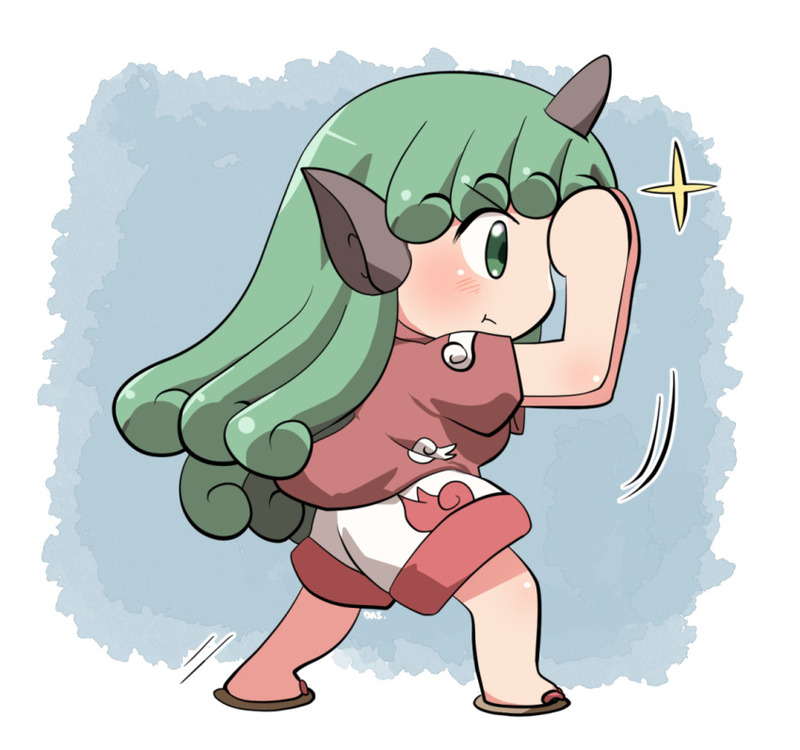 hình nền chibi tóc xanh