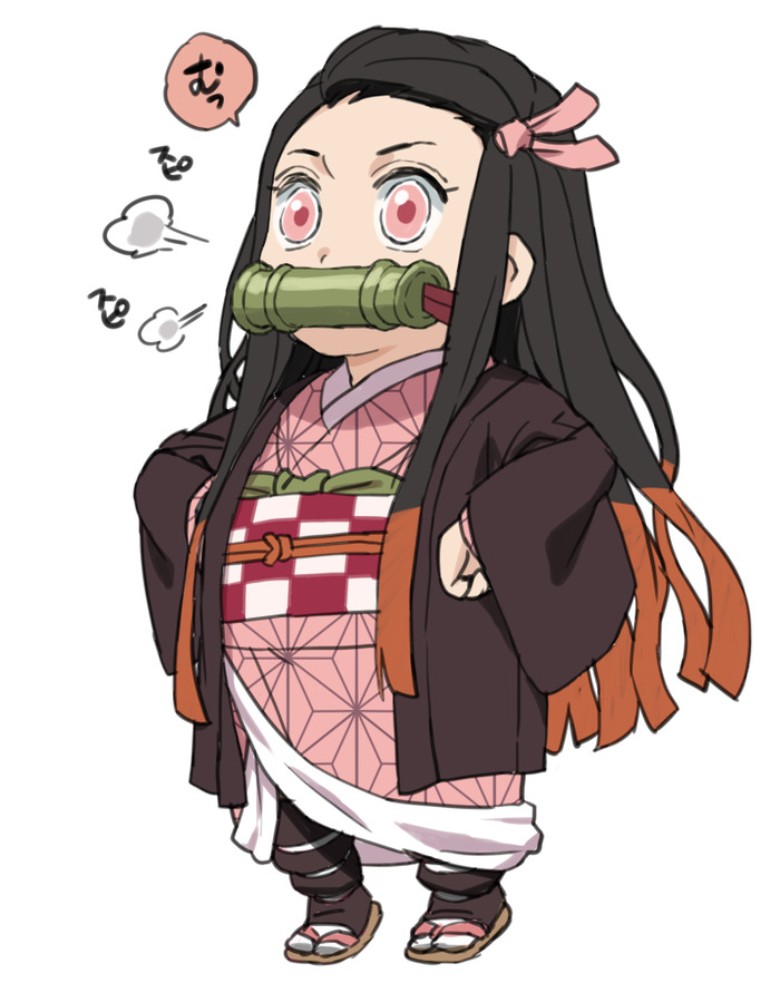 nezuko lưỡi gươm diệt quỷ chibi