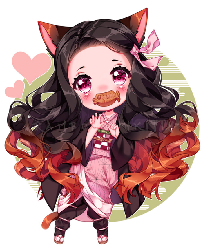 thanh gươm diệt quỷ chibi vẽ