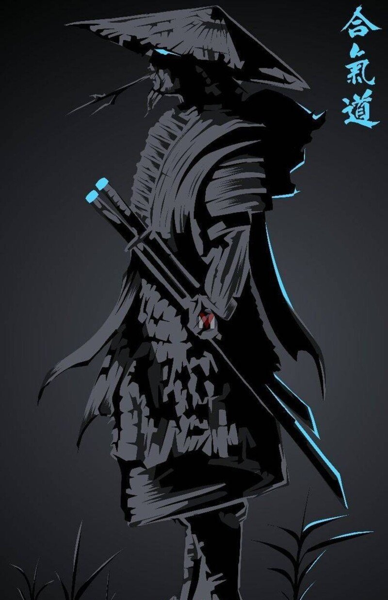 hình nên samurai mặt quỷ 3d