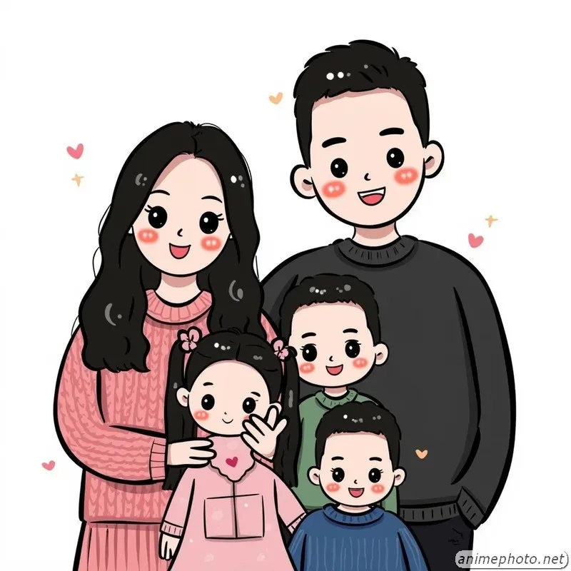 ảnh gia đình chibi 13