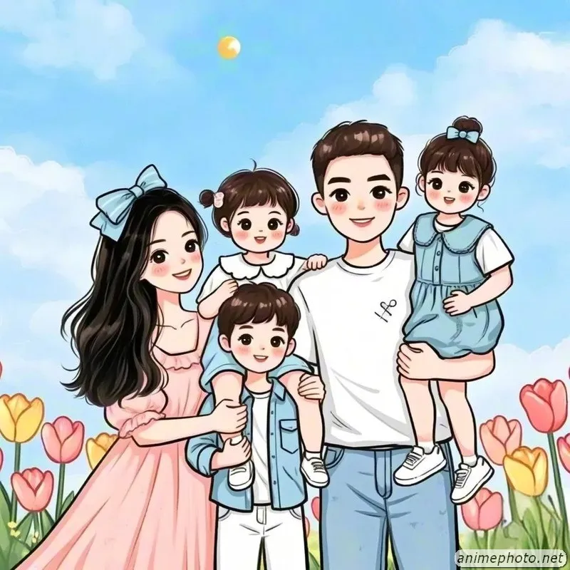 ảnh gia đình chibi 3